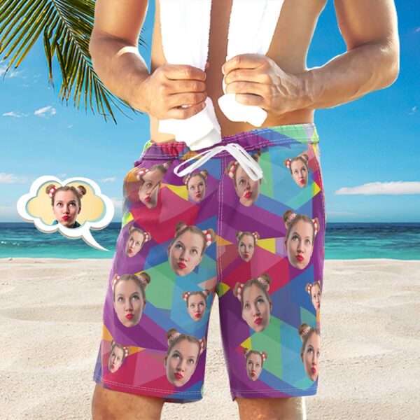 Custom Swim Shorts Face on Swim Trunks Men’s Gifts – Multicolor
