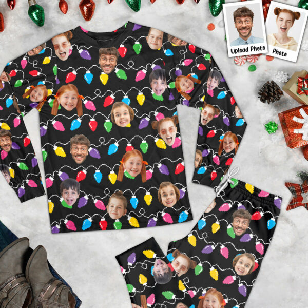 Custom Face Christmas Family Silly Xmas Leds – 11-15 Photos – Personalized Pajamas