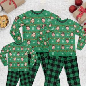 Funny Christmas Family Personalized Family Photo Pajamas 1