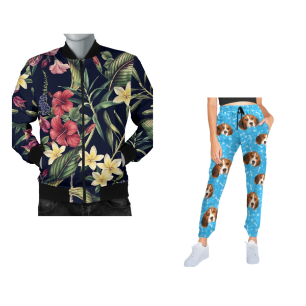 Combo Personalized Beautiful Tropical Flower Jacket and Sweatpants