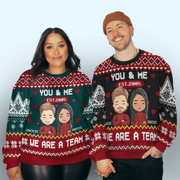 We Are A Team – Personalized Custom All-Over-Print Sweater