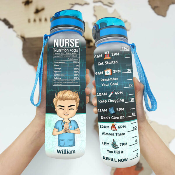 Nurse Drink Water & Stab People – Personalized Custom Water Tracker Bottle