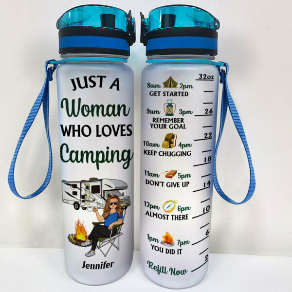 Never Dreamed I’d Grow Up To Be A Super Sexy Camping Lady – Gift For Camping Lovers – Personalized Custom Water Tracker Bottle