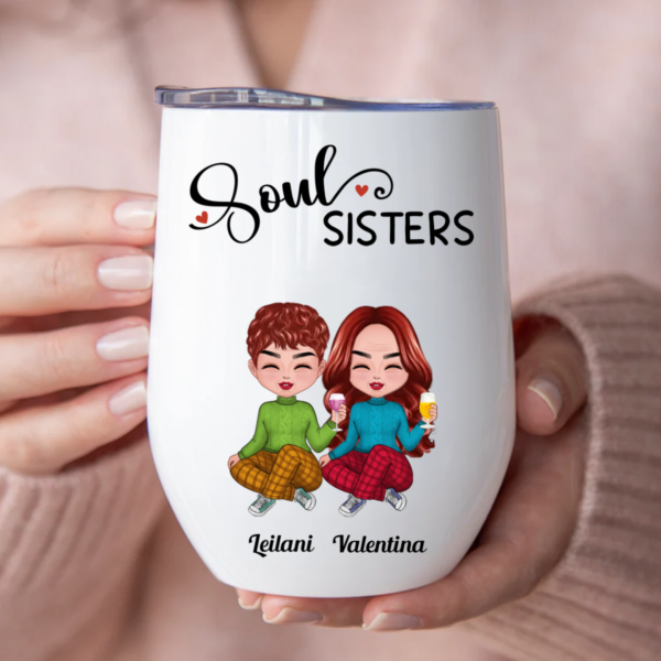 Sisters – Soul Sisters – Personalized Wine Tumbler