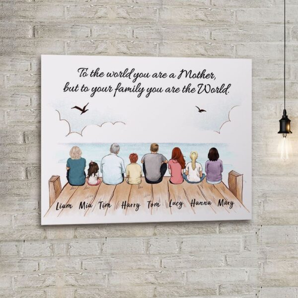 Personalized gifts for the whole family Canvas Print with custom message – UP TO 8 PEOPLE