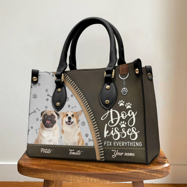 Custom Photo Life Is Better With Fur Babies – Dog & Cat Personalized Custom Leather Handbag – Gift For Pet Owners, Pet Lovers