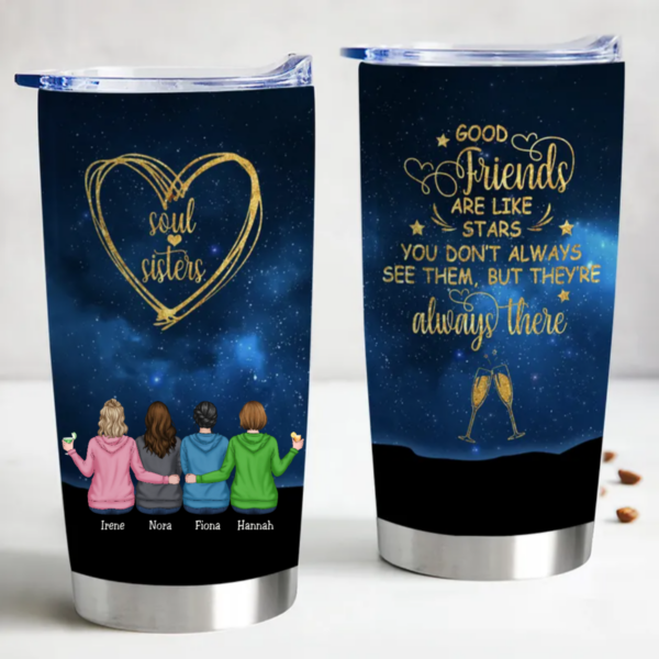 20oz Friends – Good Friends Are Like Stars- Personalized Tumbler