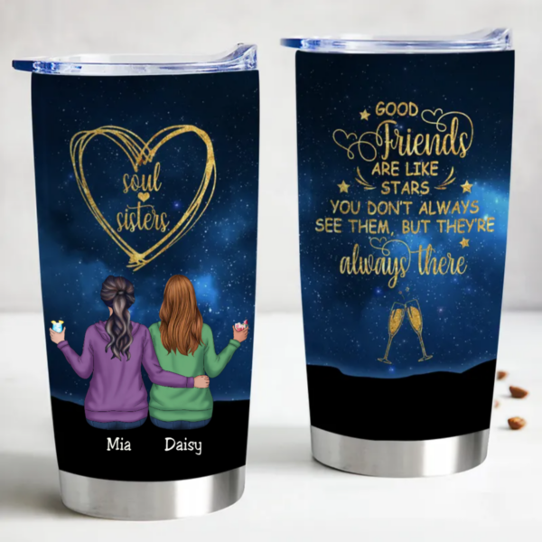 20oz Friends – Good Friends Are Like Stars- Personalized Tumbler