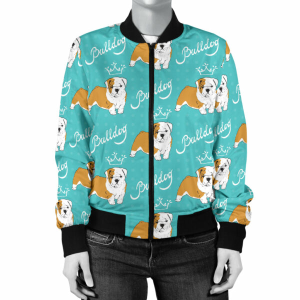 Bulldogs Pattern Print Design 05 Women’s Bomber Jacket