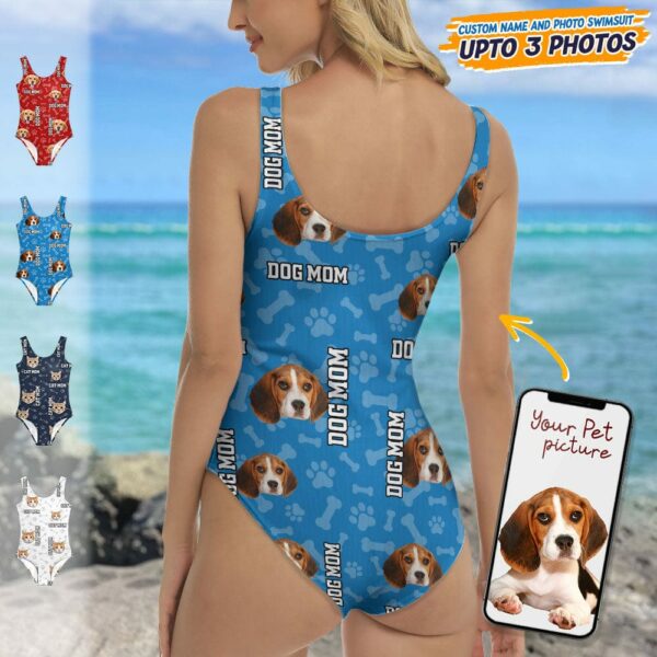 Custom Dog Photo With Accessory Pattern Swimsuit
