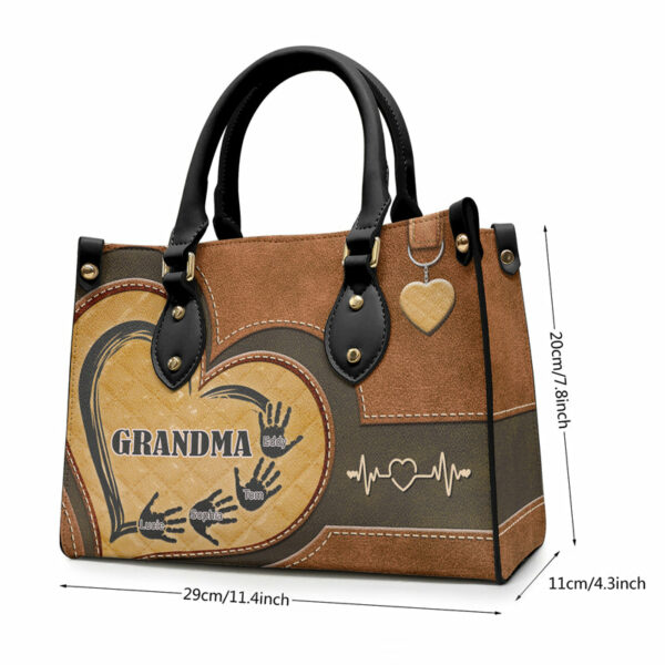 Grandma, We Always Love You – Family Personalized Custom Leather Handbag – Gift For Grandma